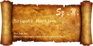 Szigeti Martina névjegykártya